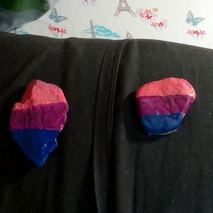Bisexual Pride painted rocks